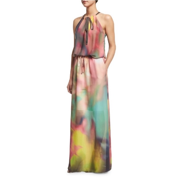 Pink, Yellow Maxi Dress - Picture 3 of 4